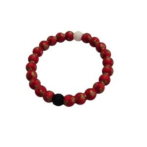Lokai Unisex Bracelet Red Disney Holiday Argyle Mickey Mouse Large
